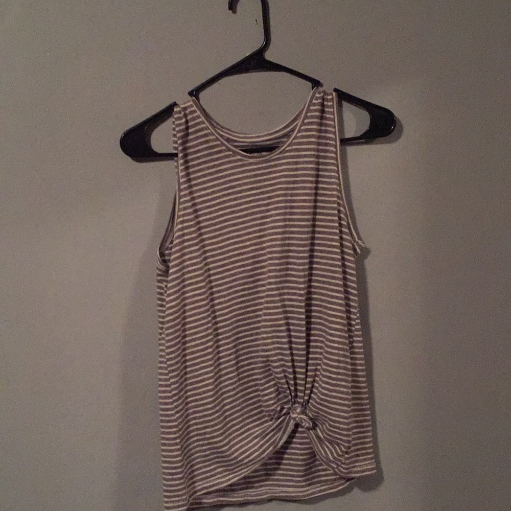Grey and white tank top